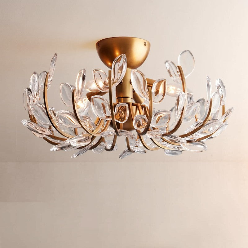 Liorien Glass Petal Branch Flush Mount Ceiling 18“W