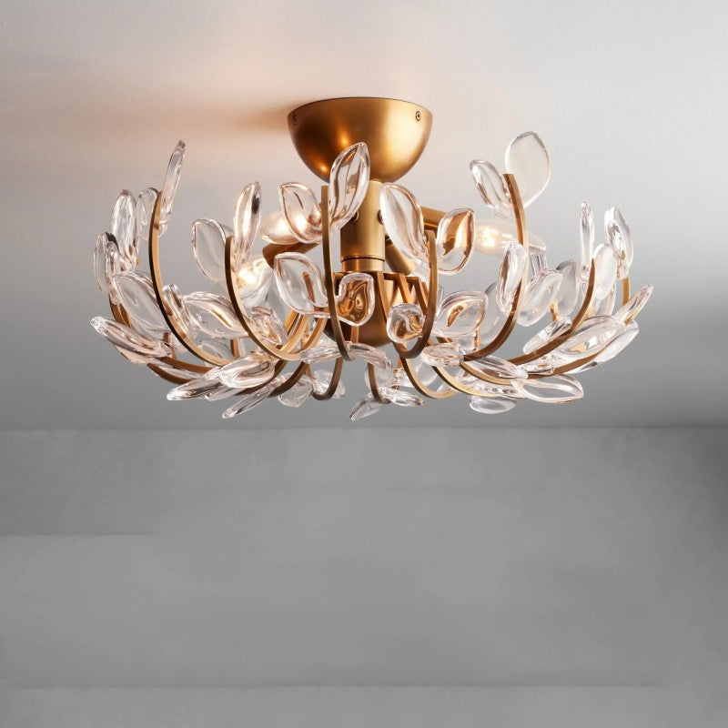 Liorien Glass Petal Branch Flush Mount Ceiling 18“W