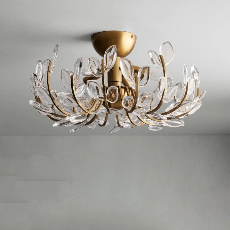 Liorien Glass Petal Branch Flush Mount Ceiling 18“W