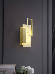 Alabaster Brass Wall Sconce — image 5