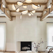 Alabaster Chandelier, Artistic Modern Chandelier for Bar Area