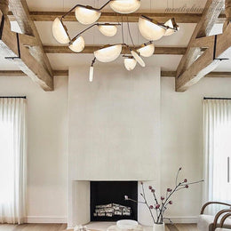 Alabaster Chandelier, Artistic Modern Chandelier for Bar Area