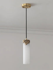 Alabaster Cylindrical Dansani Lyra Pendant Light — image 17