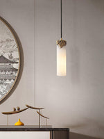 Alabaster Cylindrical Dansani Lyra Pendant Light — image 10