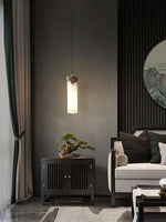 Alabaster Cylindrical Dansani Lyra Pendant Light — image 8