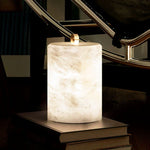 Alabaster Cylindrical Table Lamp — image 3