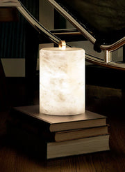 Alabaster Cylindrical Table Lamp — image 8