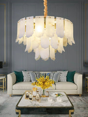 Alabaster Elba Brass Chandelier — image 7