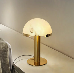 Hemispherical Alabaster Table Lamp