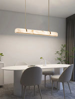 Alabaster Linear Brass Chandelier — image 7