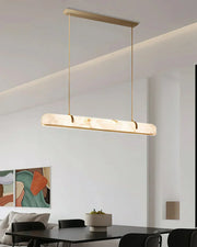 Alabaster Linear Brass Chandelier — image 5