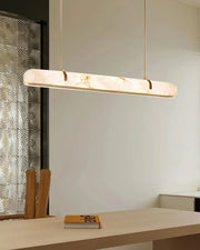Alabaster Linear Brass Chandelier — image 4