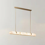 Alabaster Linear Brass Chandelier — image 9