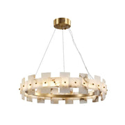 Alabaster Rectangle Annular Chandelier — image 1