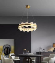 Alabaster Rectangle Annular Chandelier — image 11