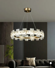 Alabaster Rectangle Annular Chandelier — image 8