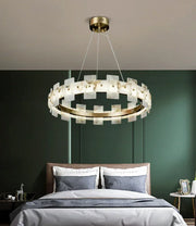 Alabaster Rectangle Annular Chandelier — image 9