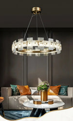 Alabaster Rectangle Annular Chandelier — image 10