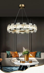 Alabaster Rectangle Annular Chandelier — image 10