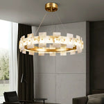 Alabaster Rectangle Annular Chandelier — image 12