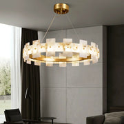 Alabaster Rectangle Annular Chandelier — image 12