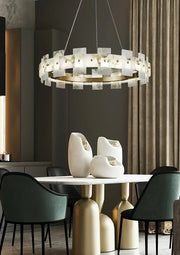 Alabaster Rectangle Annular Chandelier — image 13