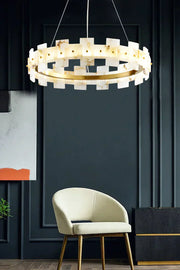 Alabaster Rectangle Annular Chandelier — image 17