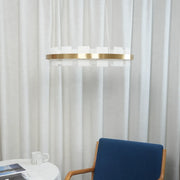 Alabaster Rectangle Annular Chandelier — image 7