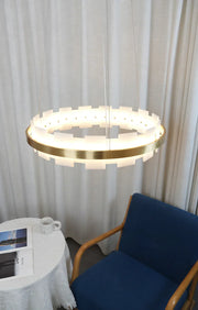 Alabaster Rectangle Annular Chandelier — image 15
