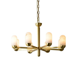 Alabaster Luxury Moonshade Brass Chandelier — image 1