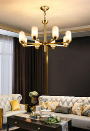 Alabaster Luxury Moonshade Brass Chandelier — image 7