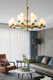 Alabaster Luxury Moonshade Brass Chandelier — image 9