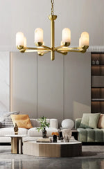 Alabaster Luxury Moonshade Brass Chandelier — image 5