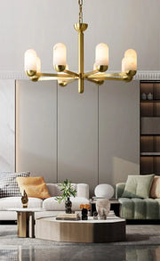 Alabaster Luxury Moonshade Brass Chandelier — image 5