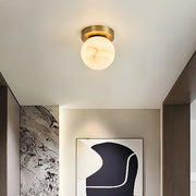 Alabaster Melange Brass Ceiling Light