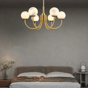 Alabaster Modern Brass Chandelier — image 11