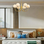 Alabaster Modern Brass Chandelier — image 5