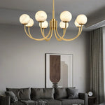 Alabaster Modern Brass Chandelier — image 6