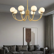 Alabaster Modern Brass Chandelier — image 6