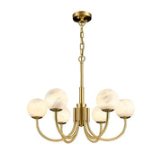 Alabaster Modern Brass Chandelier — image 19