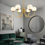 Alabaster Modern Brass Chandelier — image 8
