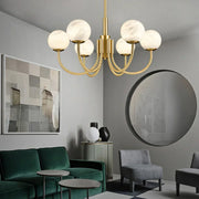 Alabaster Modern Brass Chandelier — image 8