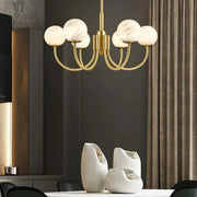 Alabaster Modern Brass Chandelier — image 10