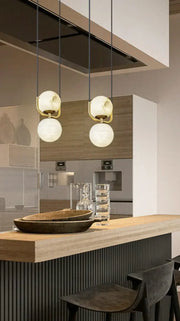 Alabaster Modern Copper Pendant Light — image 4