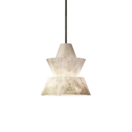 Alabaster Modern Hat Shape Pendant Light — image 1