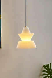 Alabaster Modern Hat Shape Pendant Light — image 6