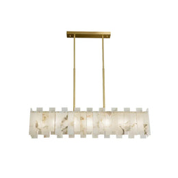 Alabaster Rectangular Linear Chandelier — image 1
