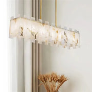 Alabaster Rectangular Linear Chandelier — image 5