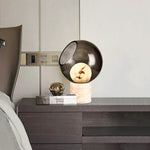 Alabaster Modern Smoked Glass Table Lamp — image 2