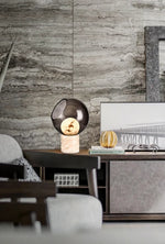 Alabaster Modern Smoked Glass Table Lamp — image 5